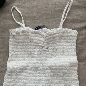 Smocked White Brandy Melville Top